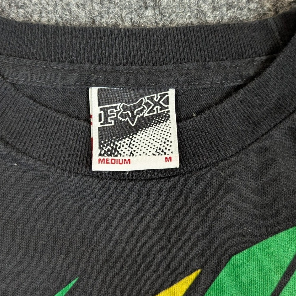 Fox Racing Mens T-Shirt Medium Black Rasta Fox Head Logo Graphic 2010 Motocross - Picture 2 of 10